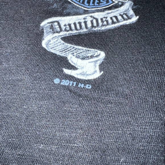 Harley Davidson Skull Angel San Diego California Motorcycle T-Shirt Black V-Neck - Picture 5 of 16